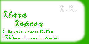 klara kopcsa business card